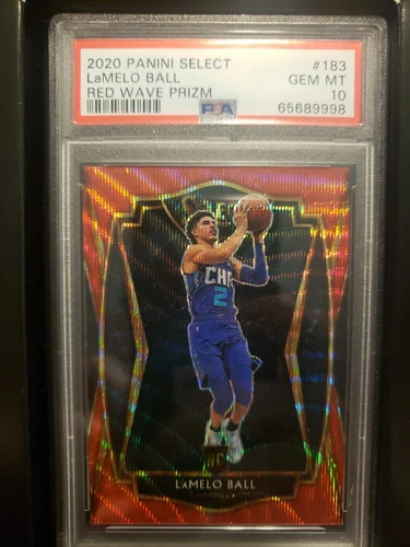 2020-21 Panini Select - Premier Level LaMelo Ball #183 Red Wave Prizm (RC)