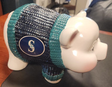 Seattle Mariners Vintage Ceramic Piggy Bank 10" x 6.5"