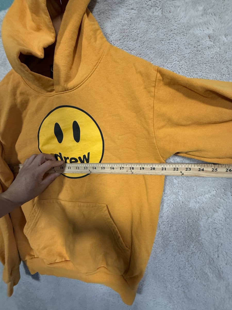 Drew House Hoodie Mens Small Yellow Smile Face Pullover Made in