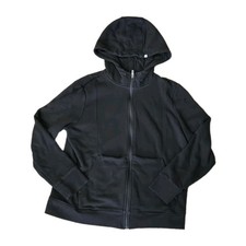 Figs On Shift Jacket Womens Large Black Full Zip Hoodie Sweatshirt Pockets