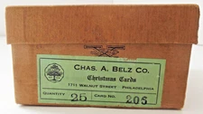 Vintage General Store Paper Box  Chas. A. Belz Co. Walnut St. Phila. Christmas