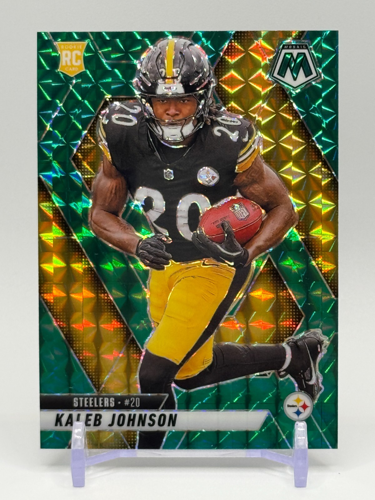 2025 Panini Mosaic Kaleb Johnson Mosaic Green prizm #315 Steelers