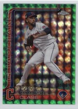 2025 Topps Chrome Green Geometric Refractor /99 Emmanuel Clase #135 6fs