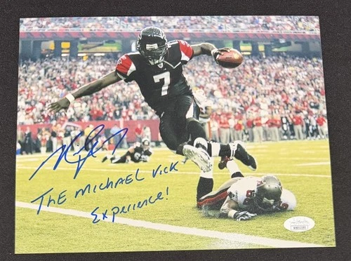 MICHAEL VICK SIGNED ATLANTA FALCONS 8x10 - The Michael Vick Experience Inscr JSA