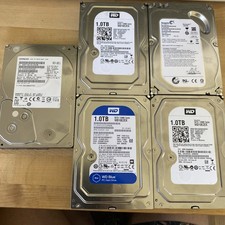 Lot of 5 - 1TB SATA 3.5” Desktop HDD Lot WD Seagate Hitachi 7200RPM Tested Wiped