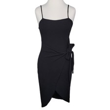 Lulus Elegant Black Wrap Dress Size Medium