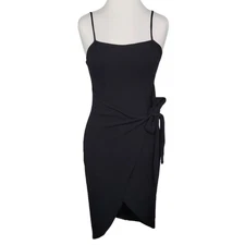 Lulus Elegant Black Wrap Dress Size Medium