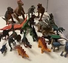 Lot of Dinosaurs Hard Rubber Figures Set Of 20 Variety Size Brands Species