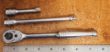 Snap-on 38 Drive Ratchet Wrench F-710-a 7-12 6 2 Extensions  Lot 3726