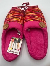 Dearfoams Multi-Color Knit Clog Slippers Size XL Pink Multi Terry