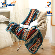 Kuscheldecke 220x240 Flauschig Zweiseitig Bunte Streifen