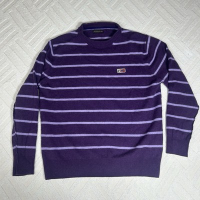 Napapijri Pullover Herren Extra Large Lila Sweater 100% Merinowolle Strickpullover
