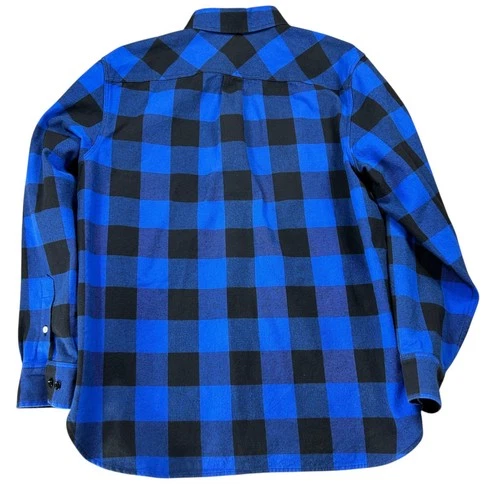 rag & bone Shirt Jacket Mens XL Blue Black Buffalo Plaid Flannel CPO Shacket image 9