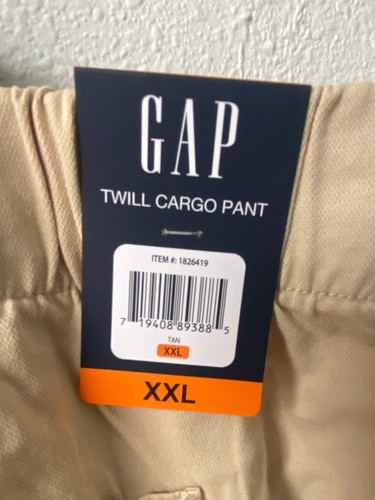GAP Women’s Twill Cargo Pants Tan Soft Pockets Elastic Pull-on High-Rise XXL - Picture 5 of 5