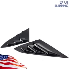 Quarter Window Louver Cover Trim For Honda Civic 2016-20 Side Vent Glossy Black