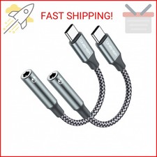 OneKer USB Type C to 3.5mm Headphone Jack Adapter, 2-Pack USB C to Aux Female