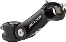 Zoom TDS-C297 Stem 125mm Clamp 25.4mm Adjustable Steerer 1 1/8 in Black Aluminum