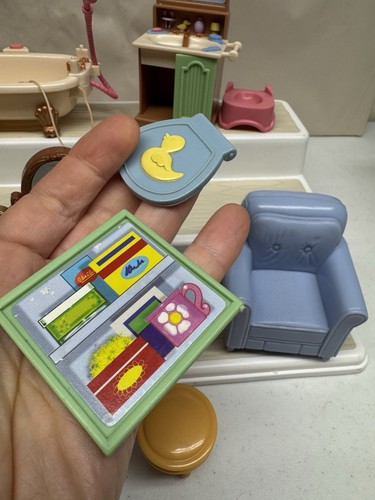 Fisher Price Loving Family Twin Dollhouse Lot Furniture Bathroom Chair Desk ++ - Picture 7 of 10