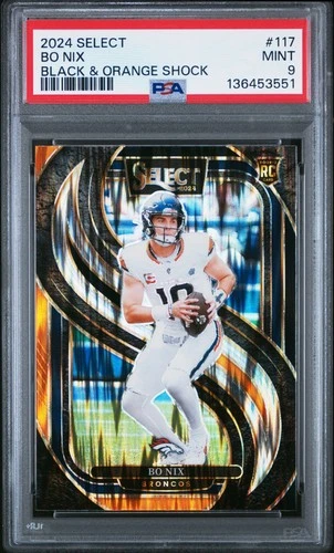2024 PANINI SELECT BLACK & ORANGE SHOCK #117 BO NIX ROOKIE RC PSA 9
