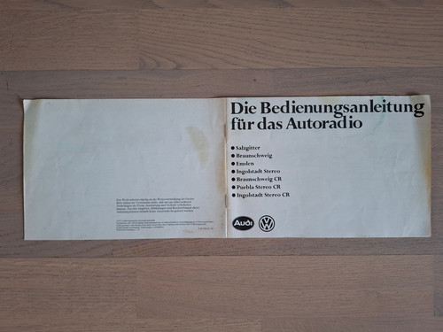 VW - Audi Bedienungsanleitung Autoradio Emden