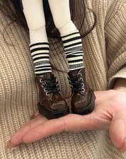 1/6 BJD Doll Combat Boots Platform Lace Up Leather Shoes