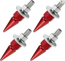 4 PCS Red Aluminum Anti-Theft License Plate Screw Spikes for Car, S Color: Red