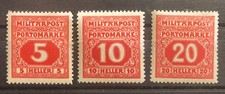 1916 Bosnia and Herzegovina Postage Stamp ANK P16, P18, P20 MNH