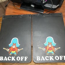 1976 Yosemite Sam Back Off Warner Bros Mud Flaps Splash Guards Truck 12x18 1976 Yosemite Sam Back Off Warner Bros Mud Flaps Splash Guards Truck 12x18