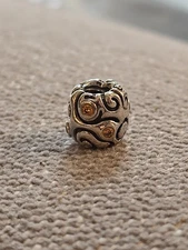 Pandora Sterling Silver Retired #790548czm Daydream Honey Brown CZ Bead Charm
