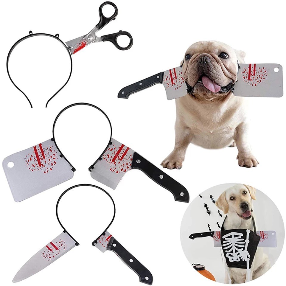 Halloween Bloody Weapon Headband Prop Axe Saw Knife Cosplay Costume Horror Wear