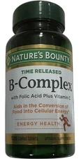Nature's Bounty Time Released B - Complex 125 Tablets Expires 05/2027 - New!