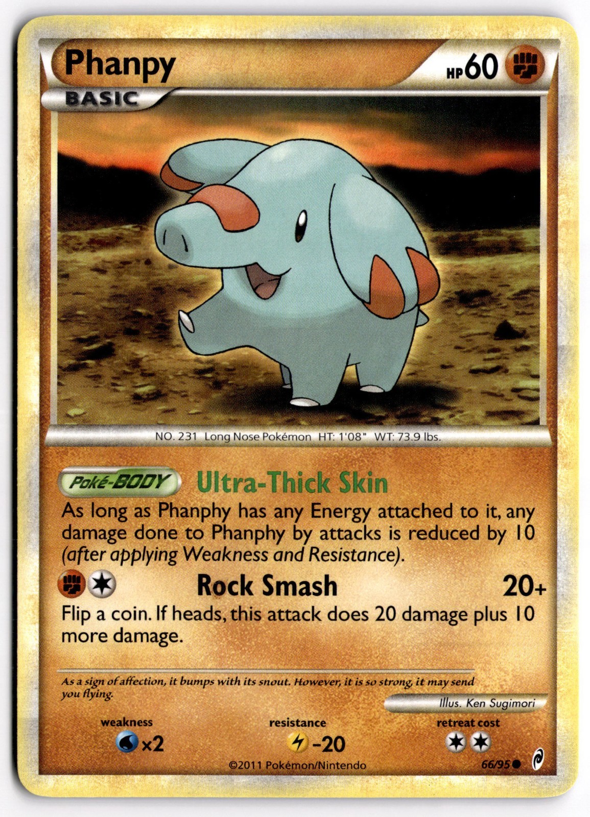 Phanpy 66/95 Call of Legends Common Pokemon Card