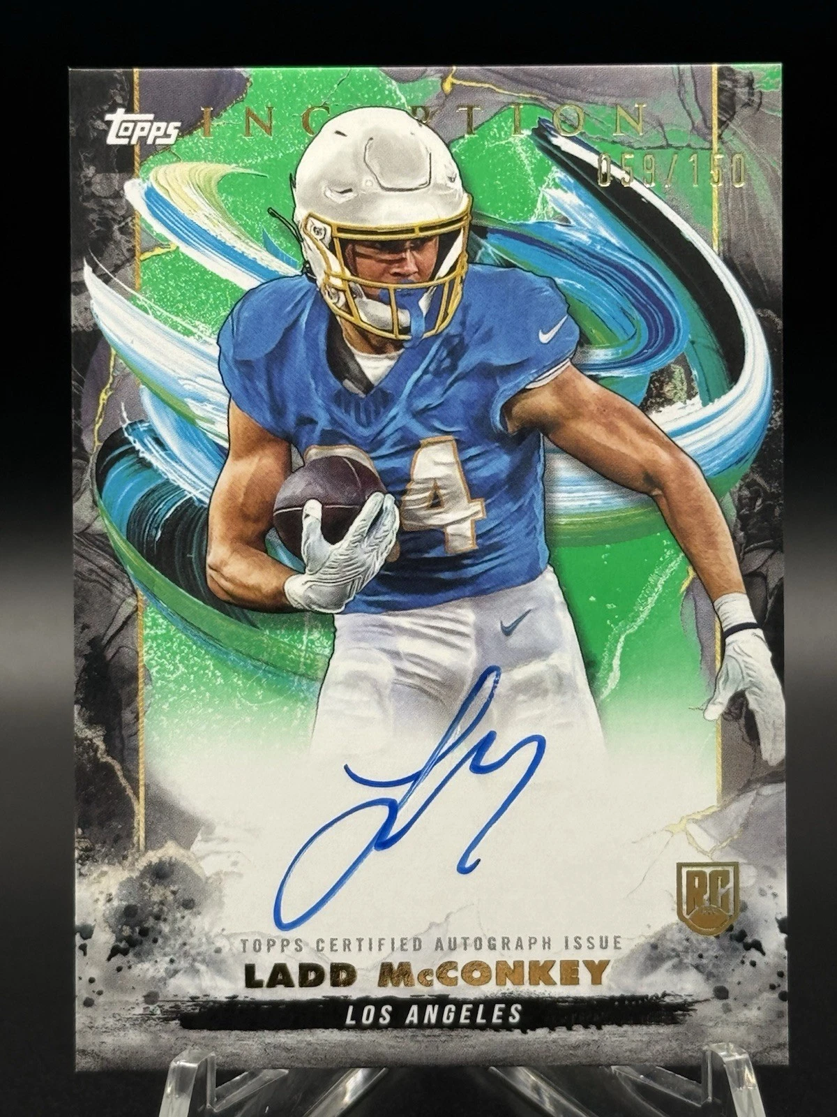 Ladd McConkey Topps Inception Rookie Autographs #RALM Green