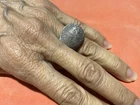 Vintage Brutalist Sterling Silver FROSTED DOME  Ring Sz 6 3/4 13.84gr