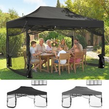 3 x 4.5 m Pop Up Gazebo with Mesh Nettings, UPF50+ Heavy Duty Garden Party Tent