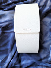 Prada Large White Flip Top Eyeglass Hard Case Sunglasses Saffiano