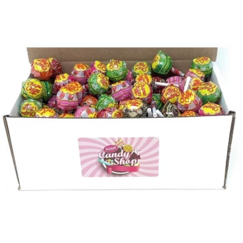 Chupa Chups Lollipops, Assorted Flavors in Box, 2LB Bulk Candy