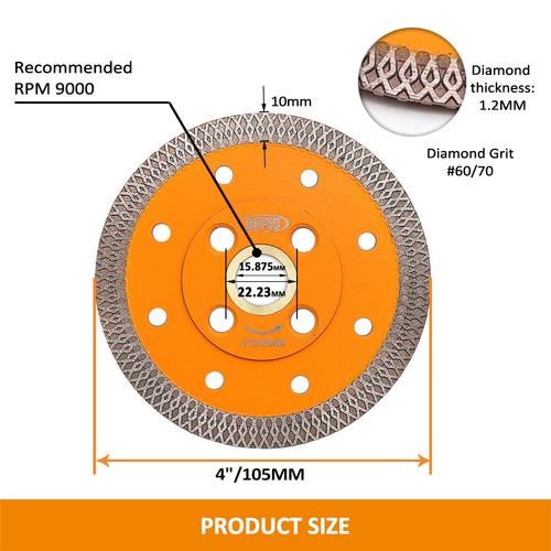 4''-5'' Cutting Disc Diamond Circualr Saw Blade Cut for Granite Marble Ceramic - Picture 9 of 11