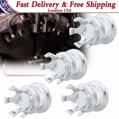 4pcs Chrome Head Bolt Topper Crown Engine Cover Trim For Harley Road  Glide King