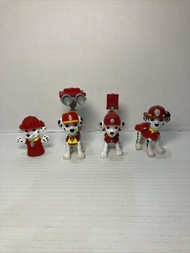 Spin Master Paw Patrol Marshall Pup Dog Puppy Figure Toy Lot Of 4