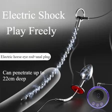 Male Electric E-stim Stretcher Urethral Sounding Rod Penis Plug Dilator Metal