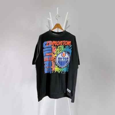 90s Edmonton Oilers Vintage T Shirt Black Gift Fans Hockey Reprint