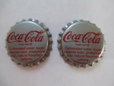 Coca-Cola Bottle Cap Magnets Made From Vintage Bottle Caps Silver Set of 2