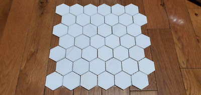 10PCS CARTON START WHITE HEX Polished Marble Mosaic - 2'' Hexagon - 12''x12''x3/8''