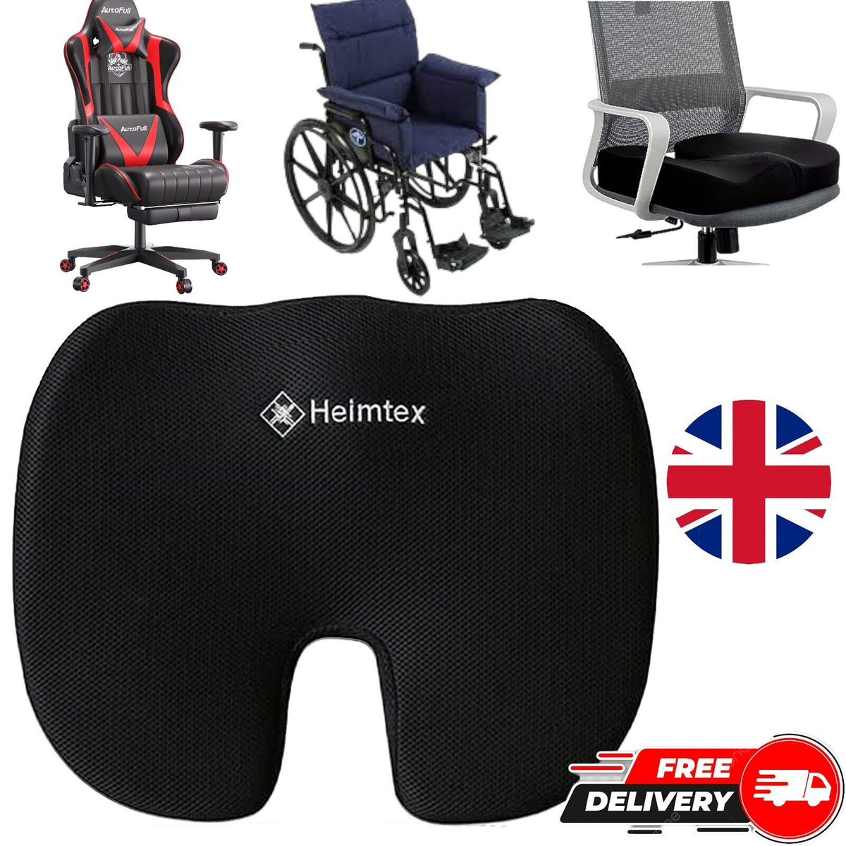 Cushion Seat Pillow Coccyx Orthopaedic Back Pain Relief Memory