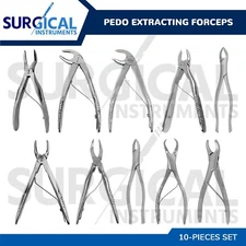 10 Pedo Extracting Forceps A, B, C, E, F, H, 150S, 151S, 23S, & 17S German Grade