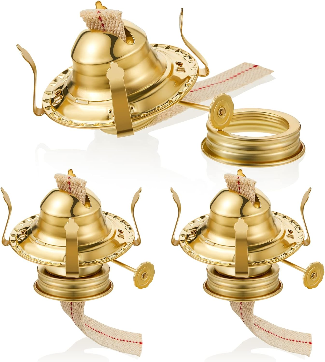 3 Pieces Oil Lamp Burner Kerosene Oil Lamp Parts Brass Plated #2 Oil Lam-image