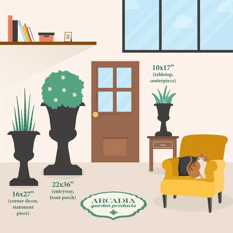 Urn Deluxe Pedestal 27 in. White Plastic 2 Pack Weather Resistant Classic Design — 第 3/4 张图片