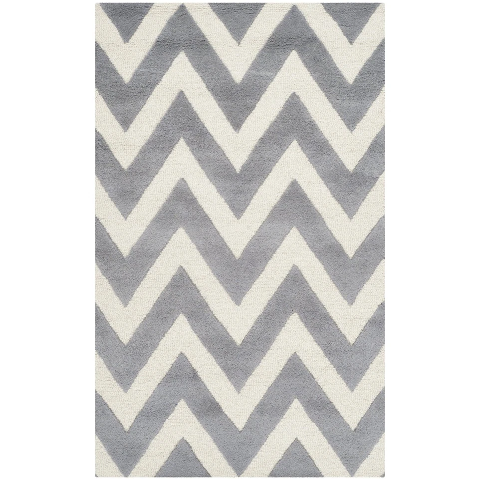 Safavieh Cambridge Collection CAM139D Handmade Silver Ivory Wool Area Rug 3'X 5' - Image 2 of 4