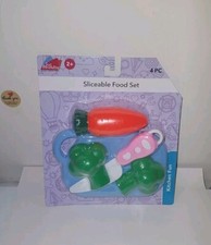 Kitchen Playset Just Pretending Sliceable Food Set 4 Pcs Broccoli  Carrot New